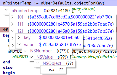 Delphi-Debugger: MDM-Parameter im NSUserDefaults-Objekt